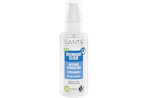 SANTE Naturkosmetik Overnight Elixir Intense Hydration – 75 ml – À l'acide hyaluronique et à l'aloe vera bio – Hydratant – Soin sans rinçage pour cheveux secs – Végétalien et bio