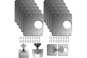 DWTECH Scharnier-klammern, Stück, Schrankscharnier-klammern, Küchenschranktürscharnier-Reparaturplatten-Set mit Loch, Edelstahl-Flachbefestigungsklammern mit Schrauben (10)