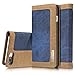 Produktbild Roreikes Apple iPhone 7 Plus Hülle, iPhone 7 Plus Case (5.5 Zoll), [Denim-Serie-Mappen-Kasten] echten Premium Leinwand Flip Folio Denim Abdeckungs-Fall, Slim Case mit Ständer Funktion und Identifikation-Kreditkarte Slots für Apple iPhone 7 Plus (5.5 Zoll) - Blau