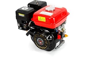 JINTAIHUA Moteur à essence 7,5 CV 4 temps 210 cm³ monocylindre OHV Moteur industriel (rouge clair)