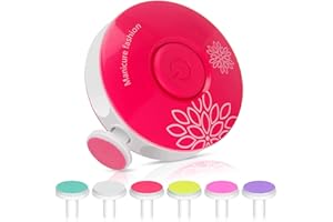 LONNALEE Tagliaunghie Neonato,Lima unghie neonato,Lima Unghie per Bambini 6 in 1 Lima per Unghie elettrica per Bambini Lima per unghie elettrica per neonati (Rosa Rosso)