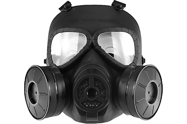 Masque à gaz anti-buée avec double ventilateur MO4 Masque de protection pour Airsoft Paintbal, noir