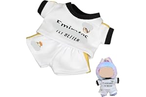 ENIXWH Juego de Ropa para muñecas Doll, 17 cm, Camisetas de fútbol, Ropa de Verano para Aficionados al fútbol (no Incluye muñeca) (Blanco)