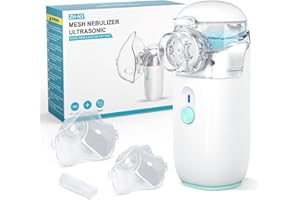 NAHKZNY Nebulizador Portatil Silencios Nebulizador para Adultos y Niños Tipo C Recargable con 2 Máscaras y Boquilla,Tasa de Atomización Ajustable, Inhalador para Tosa Síntomas Respiratorios