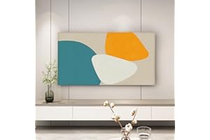 Treer TV Abdeckung Staubschutzhülle, Hülle Bezug für Fernsehen Schutzhülle Universal Fernseher Hülle Elastisch Staubschutz für 32-85 Zoll TV/PC-Bildschirme (Geometrisch,55-65 Zoll)