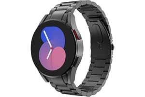 MoKo Bracelet en Métal Compatible avec Samsung Galaxy Watch 7 FE 6 5 4 40mm 44mm/Watch 6 Classic 43mm 47mm/Watch 5 Pro 45mm/4 Classic 42mm 46mm, Bracelet de Remplacement en Acier Inoxydable pour Homme