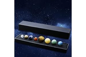 AITELEI Sistema solare Otto pianeti Decorazioni Burattato Chakra Guarigione Reiki Pietre preziose di cristallo Set di sfere Decorazioni per la scrivania dell'ufficio domestico