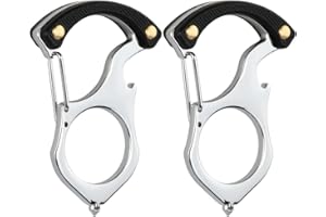 Duronge 2 Piezas Llavero de Coche Multifuncional, Negro, Llavero de Autodefensa con Abridor de Botellas para Aventuras al Aire Libre y Senderismo