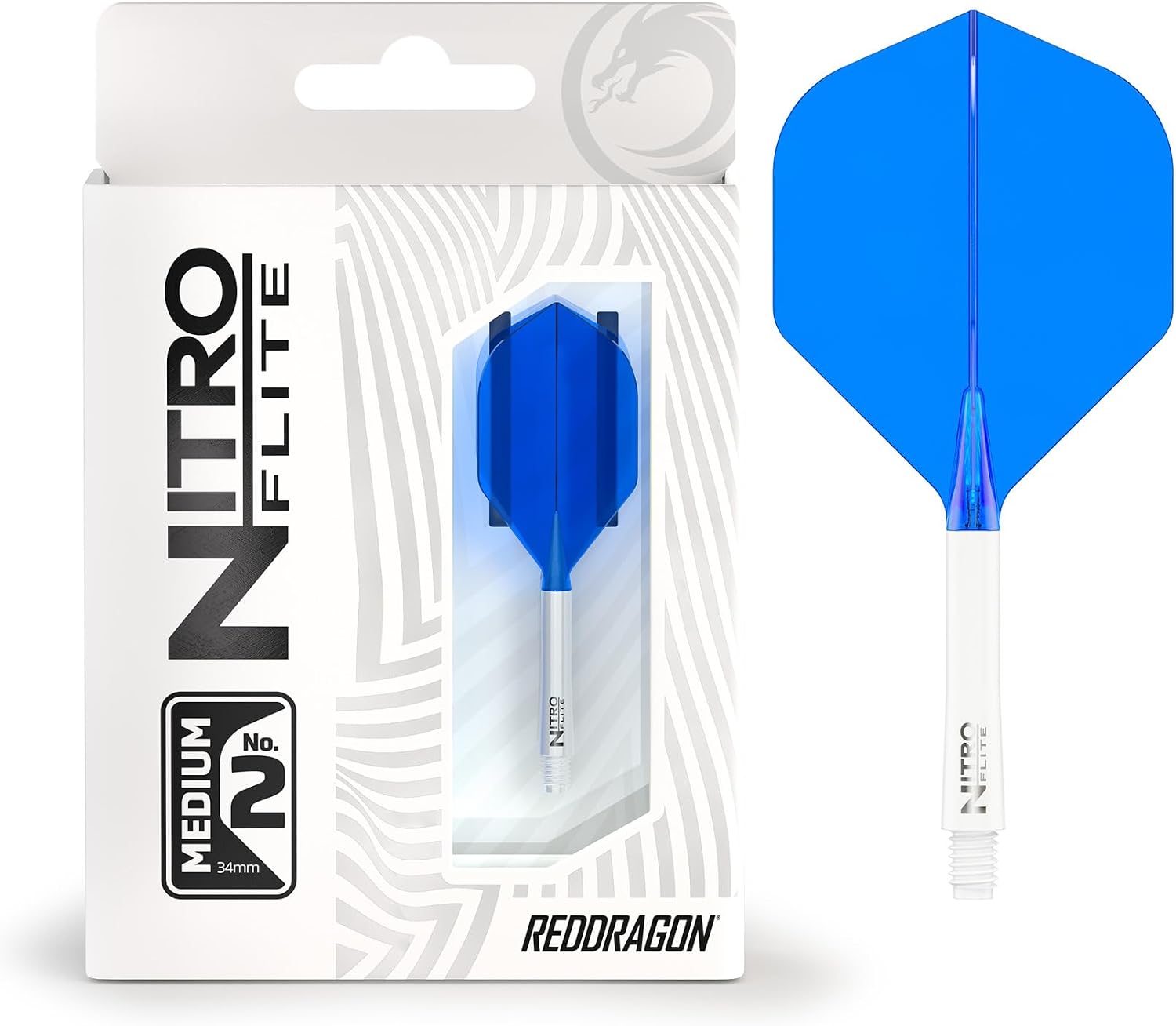 RED DRAGON Darts – Nitro Flite Integrada Sistema de Vuelo y Eje – No.2 Forma y diseño - Disponible en Niveles Corto, Intermedio y Medio - Variedad de Colores - Accesorios de Dardos Profesionales