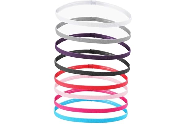 Yicoovey 8 Stk Sportpannband Tunt, Halkfria, Elastiska Pannband, Silikon Sporthårband För Pojkar, Flickor Och Barn, 40 Cm Omkrets