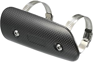 Hihaha Muffler Heat Guard with Clamp/Exhaust Pipe Head Shield Cover for Motorcycle/Heat Insulation Carbon Fiber 145x62mm / 1 Set Black