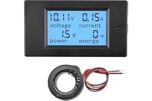 VOKTTA Amperometro Digitale Voltmetro AC 80-260V 100A Multimetro Display LCD Corrente Tensione Potenza Energia Volt Amp Watt KWh Misuratore con CT