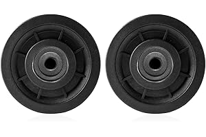 jiuzcare 90 mm Roulement Poulie Plastique, Roue de Poulie à Roulement Universel Poulie Musculation Poulie en Noir Plastique Universelle Pièce d'Équipement Fitness Pour Porte de Garage [2 pièces]