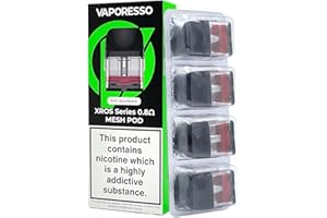 VAPE SOCIETY Cápsulas de repuesto para Vaporesso XROS, paquete de 4 unidades, 0,8 ohm, Sin sabor, Negro