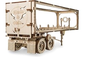 UGEARS VM-03 Chariot pour Camion – Compatible avec Le Camion VM-03 – Modèle en Bois à Construire – Miniature Fonctionnante – Assemblage sans Colle 138 Pieces- De Collection