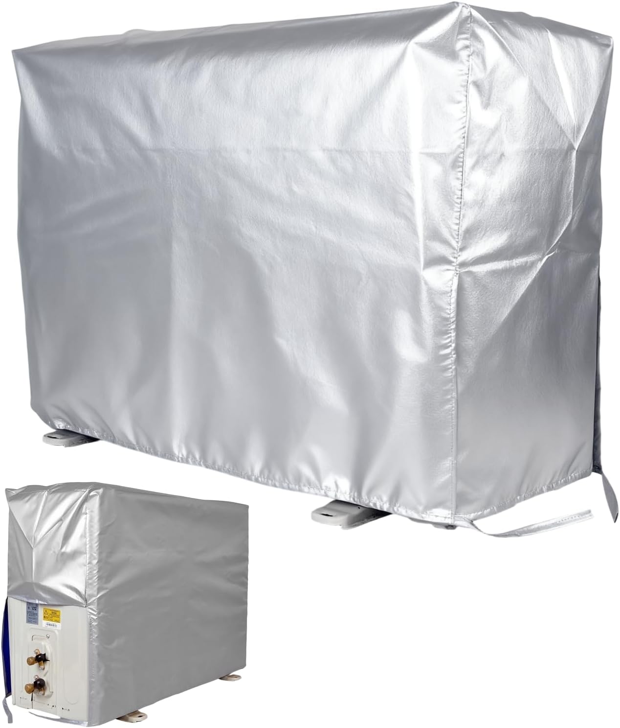 leruiyezs Funda Aire Acondicionado Exterior,84x57x31cm,1.5P,Con Correas,Impermeable,A Prueba De Polvo,Protector Solar,Funda Para Aire Acondicionado Exterior Impermeable,Gris