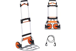 VEVOR säckkärra hopfällbar 140 kg transportkärra av aluminiumlegering och staplingskärra i plast med justerbart handtag 900–1