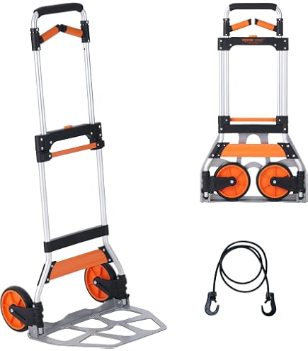 PAVO Premium Foldable Hand Truck / Transport Trolley - 120 Kg Capacity, Aluminum, With Strap - View #9
