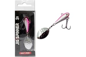 Angel-Berger Wild Devil Baits Jig Spinner Spin Jig - Spinner con testa al piombo (10 g, rosa caldo)