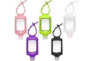 Ulife Mall 5 Pezzi Bottiglia da Viaggio Vuota per Gel Igienizzante Mani, 60 ml Contenitori Riempibile con Custodia in Silicone Distributore di Disinfettante per Mani per Bambini, Studente