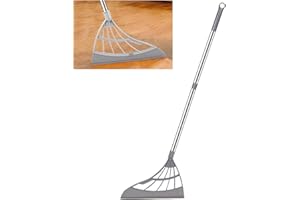 YFZCLYZAXET Scopa magica multifunzione, scopa in silicone regolabile in lunghezza, scopa in gomma per tappeti di peli di animali domestici, raschiatura dell'acqua 2 in 1, pavimento, grigio