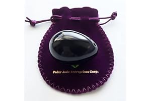 Polar Jade Yoni - Huevo de obsidiana (Huevo de Jade de Kegel), Perforado (5 x 3,5 cm, 1 Unidad)