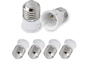 SCNNC Konwerter gniazd E27 na B22, odporny na wysokie temperatury E27 na gwint lampy B22, oprawka E27 na bagnetowym B22, do żarówek halogenowych, energooszczędnych, białe, 6 sztuk