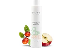 Jean & Len Odżywka do pielęgnacji jojoba i jabłka, pielęgnuje długie i łamliwe końcówki włosów, rozplątuje węzły i zapewnia lepsze rozczesywanie, odżywka z zapachem jabłkowym, bez parabenów i
