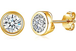 Bewenda Ohrringe Silber 925 Stecker, 925 Sterling Silber Ohrstecker für Damen Mädchen, Hypoallergen Rund Ohrstecker Ohrringe mit Zirkonia, 4/5/6mm Klein Schlafen Knorpel Ohrstecker mit Geschenk Box
