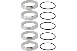 VGOL 5pcs Washbasin Tap Base Ring with Seal ABS Faucet Cover for Washbasin Taps OD 51.7mm ID 39.2mm Height 7.6mm, Chrome-Plated