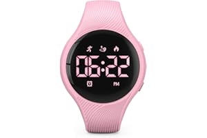 FOCWONY Digital Waterproof Pedometer Watch, Fitness Tracker, Step Counter, Distance, Vibrating alarm clock, Stopwatch, Great Gift for for Kids Childrens Teen Girls Boys Women