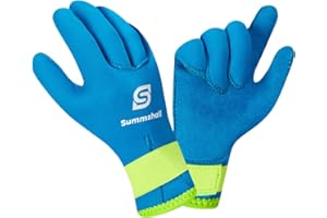 Summshall Guantes de neopreno para niños, de 3 mm, térmicos, antideslizantes, UV50+, mantienen el calor para buceo, kayak, esnórquel, deportes acuáticos