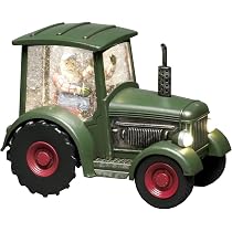 Konstsmide Lanterna Natalizia LED Snow Globe Con Bus Londinese, Babbo Natale E Bambini, Timer 5h