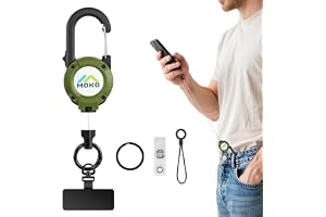 MoKo Stöldskyddssnodd för telefon med stålkabel, infällbar och låsbar, anti-fall-snodd