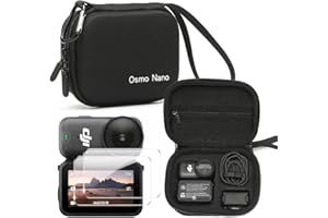 Lemxiee Tasche für DJI Osmo Nano Zubehör + [2 Stück] Schutzfolie für DJI Osmo Nano Panzerglas,Harte Tragetasche Hülle Case