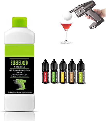 Pistolet à Bulles Fumées - Machine à Fumée Pour Cocktails Et Cuisine - Portable, Rechargeable USB - Effet Visuel Et Aromatique - 13