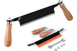 SWAWIS 200mm Zugmesser für Holz, Gerade, Reifmesser mit Ergonomischen Holzgriffen und Klingenschutz, Rindenschäler Scharfer für Holzbearbeitung， Zusammenbau Erforderlich(8'')