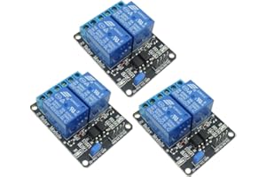 Aihasd 3 pièces 2 canaux Module relais DC 5V Carte module relais Module de commutation de relais avec optocoupleur pour Arduino pour Raspberry Pi