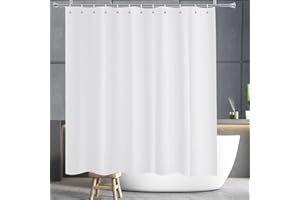 YISURE tenda da doccia bianca antimuffa 200x200, tenda da doccia tessuto poliestere resistente alla muffa lavabile in lavatrice, larghezza 200 x altezza 200cm