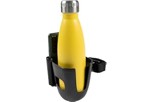 Zamboo Porte Gobelet Poussette et Landau avec Support Téléphone | Porte Bouteille et Smartphone Universel | Rotation 360°, Accessoire Bebe avec Montage Facile par Scratch – Noir