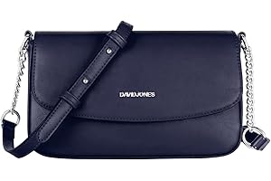 David Jones - Piccola Borsa a Tracolla Donna - Borsetta Spalla Catena PU Pelle - Pochette Clutch Crossbody Bag - Sacchetto Borsello Sera Telefono - Portafoglio Borsa a Mano - Blu