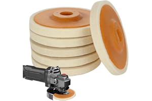 JMIATRY 6 piezas pulidora angular amoladora angular 125 mm, disco de pulido, amoladora angular, accesorio de pulido de lana para metales, vidrio, cerámica, mármol, coche