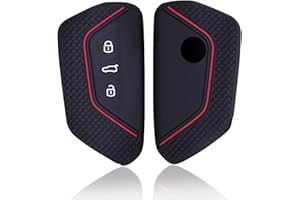 HooRLZ Vw Schlüsselhülle, Silikon autoschlüssel hülle Vw für Skoda Octavia Golf 8 7 5 MK 4 Tarraco Ateca Cupra Ibiza Seat Leon Schlüsselhülle, Golf 8 Schlüsselhülle, Cupra Schlüsselcover-Rot Linie