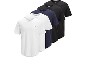 Jack & Jones Herren Jack & Jones Male T-Shirt 5er-Pack Einfarbig T-Shirt T-Shirt (5er Pack)
