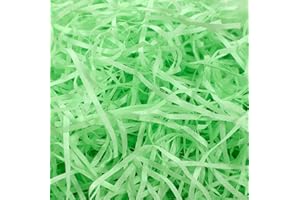 PEJLND Ostergras Grün - 200g Ostergras Füllung Ostergras - Dekogras,Ostergras Papier Füllmaterial für Osterdeko zum Basteln,Oster Geschenkbox,Osterkorb,Geschenkkorb,Osternest Füllung Osterdekoration