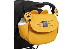 SUNVENO Sac à couches pour chat grande capacité maman sac de voyage maternité universel bébé poussette sacs organisateur (jaune)