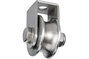 KCNOFNC Polea de inversión con 2 rodamientos de bolas, acero inoxidable, polea para cuerdas de 12 mm, cable de acero, capacidad de carga 500 kg