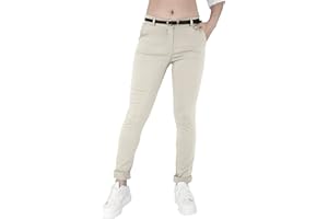 JOPHY & CO. Elastische Damen-Chino-Hose mit Gürtel (Artikelnummer: 3008)