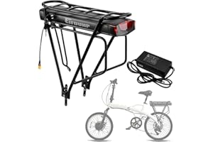 EIFDUHP Batteria per Bicicletta Elettrica 36V 15Ah con Portapacchi Posteriore e Caricatore per Motore 750W-50W, Batteria Ebike agli Ioni di Litio per Bici 26 a 29 pollici