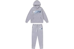 TOWERS Set di Tuta da Uomo e Donne Trapstar di Marca alla Moda,Jogging Sportiva Lettera Ricamata 2 Pezzi Felpe con Cappuccio e Pantaloni Autunno Inverno